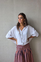 Chaqueta de botones blanca