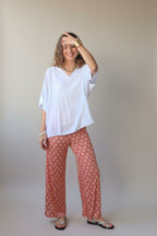 Blusa oversize manga satinada blanca
