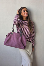 Jersey de rayas rosa/chocolate