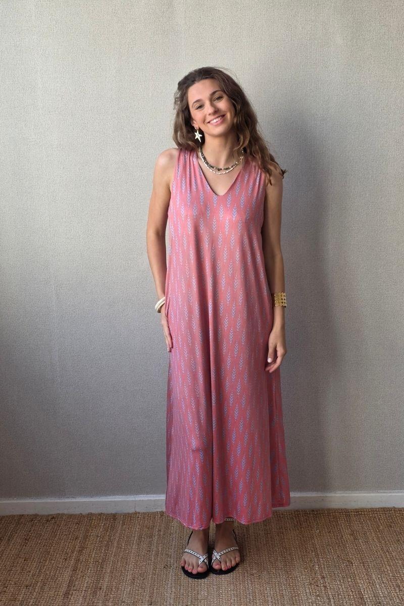 Vestido elástico trigo rosa