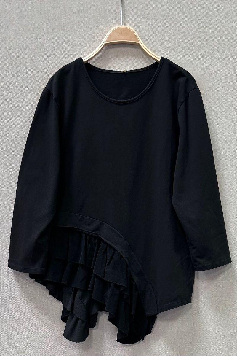 Sudadera de mujer con volantes