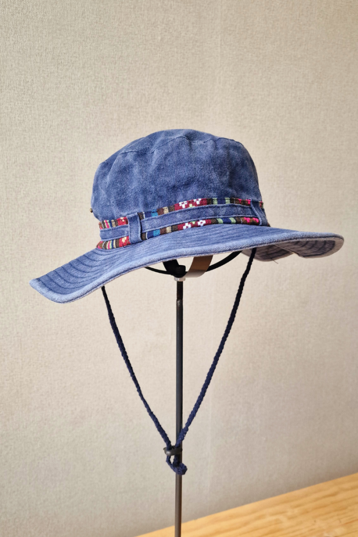 Sombrero unisex tira étnica azul