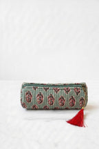 Estuche/neceser verde bonito telas indias
