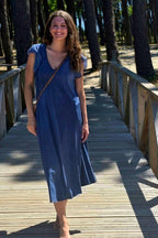 VESTIDO VOLANTE AZUL JEANS