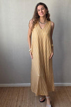 Vestido elástico trigo amarillo