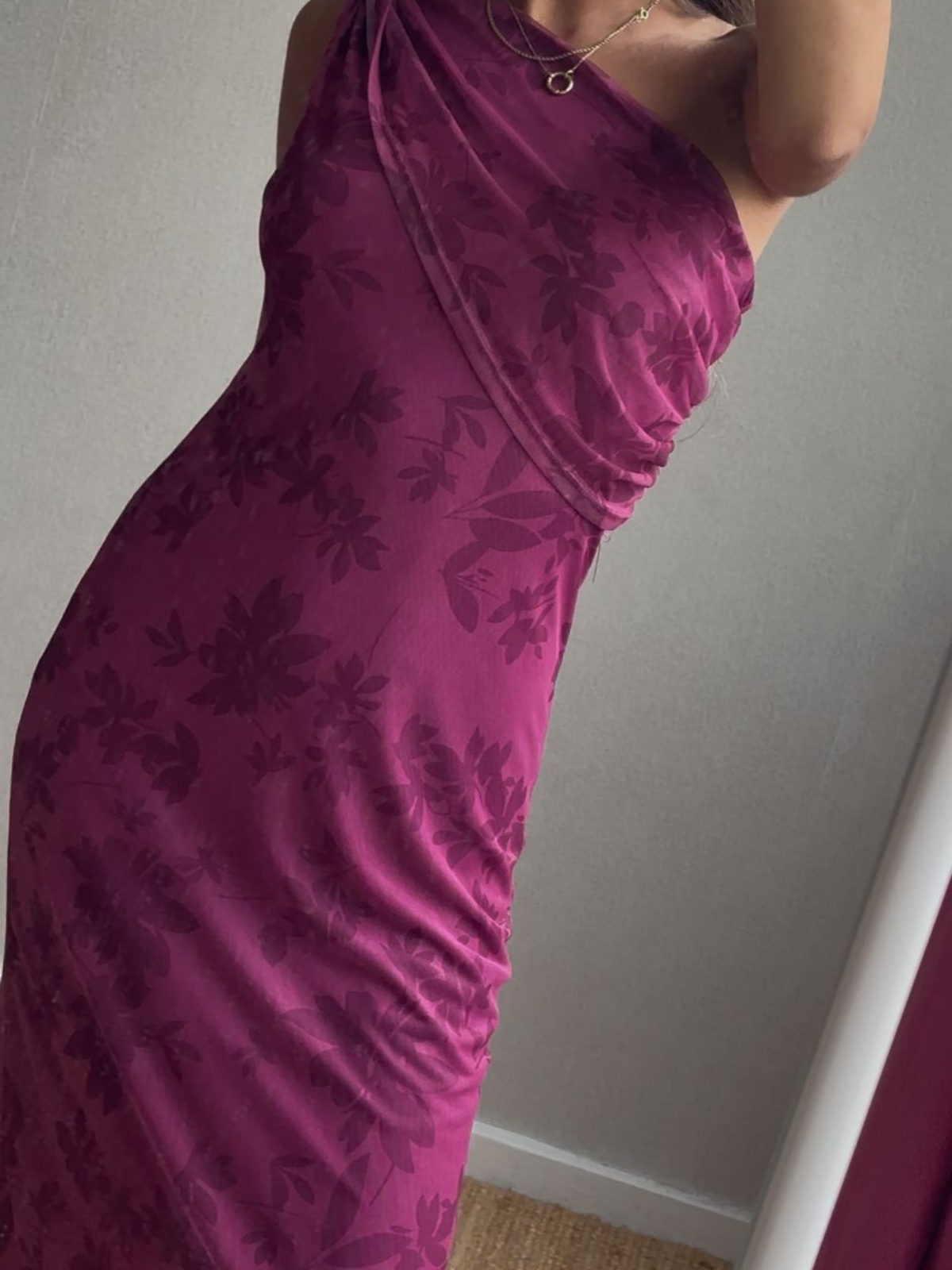 Vestido Estampado Flores Hombro Descubierto Buganvilla