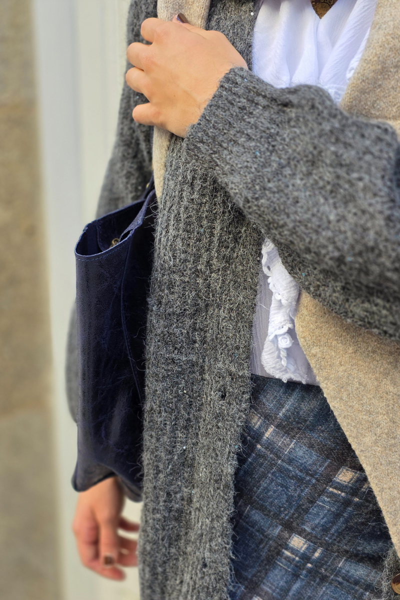 Chaqueta de punto Olivia gris oscuro