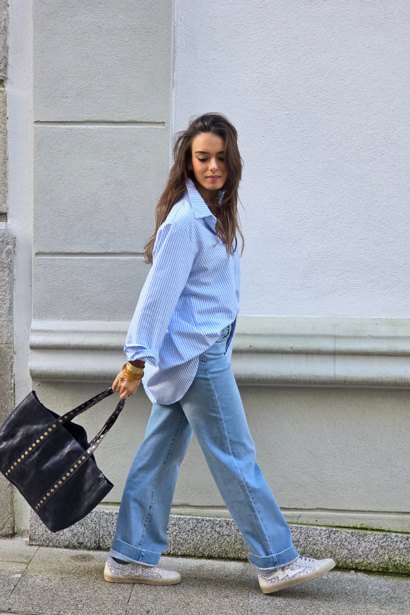 Camisa Rayas Azul Jean - Estilo Casual y Fresco