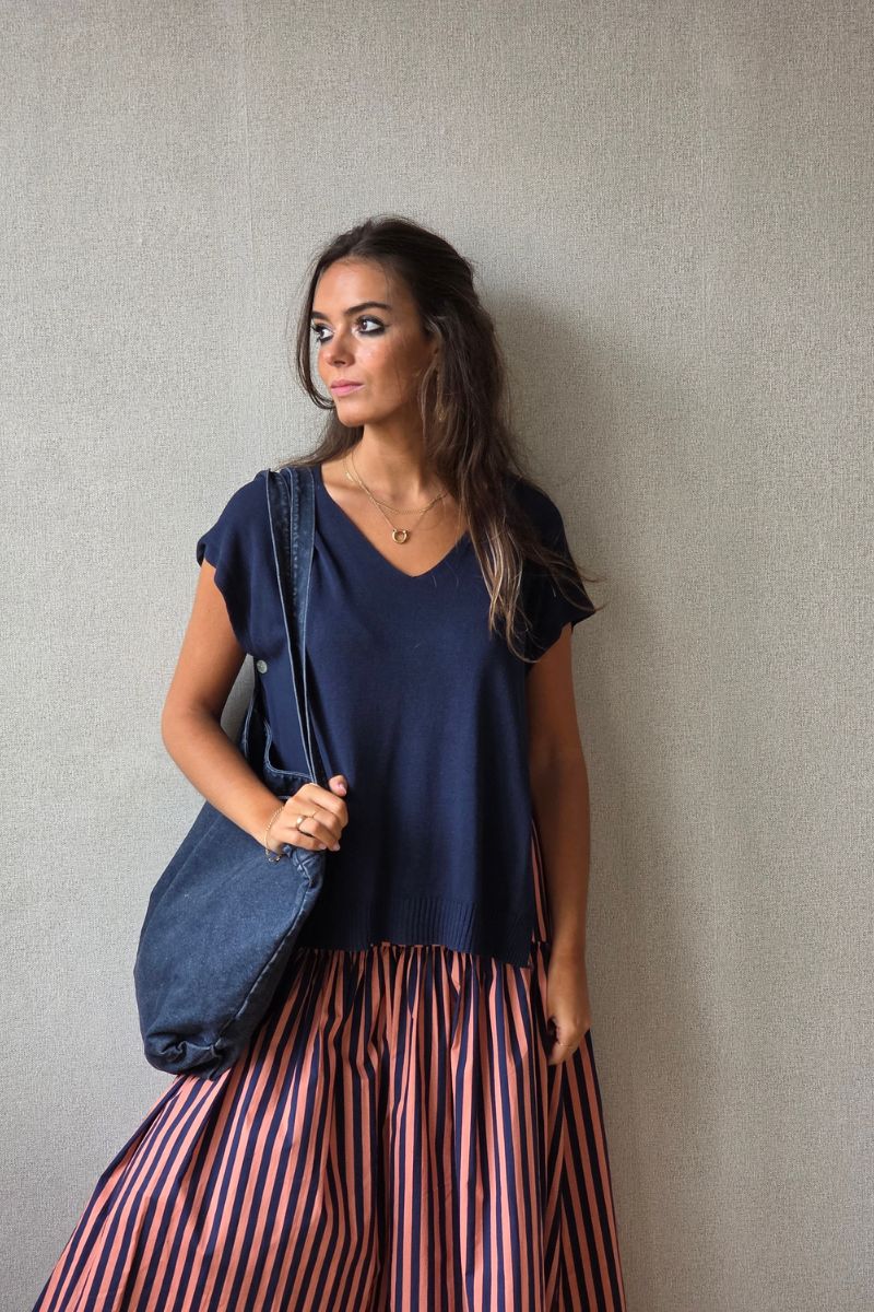Bolso de tela lavado azul marino