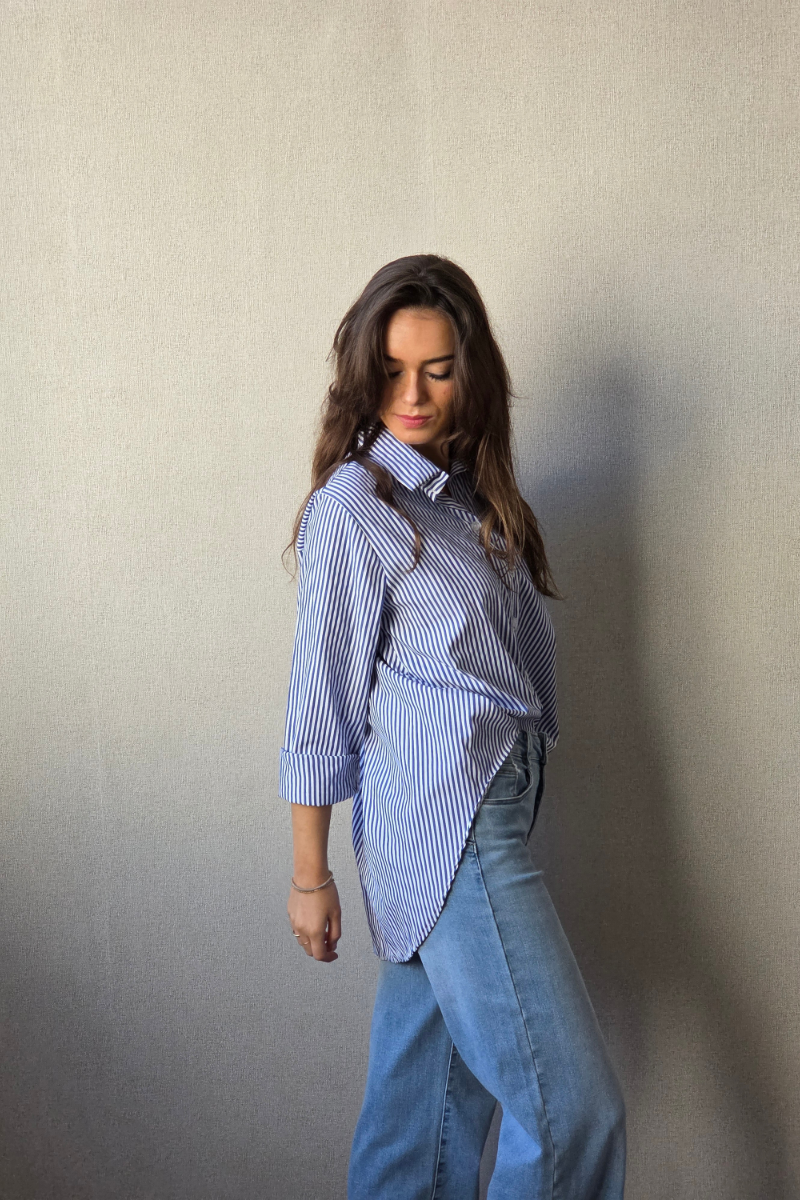 Camisa Rayas Azul Marino