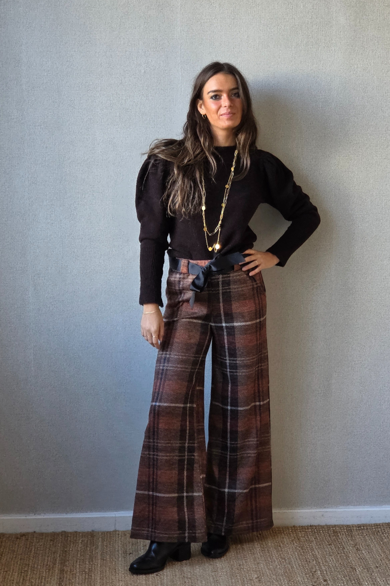 Pantalón de cuadros Belmonte teja