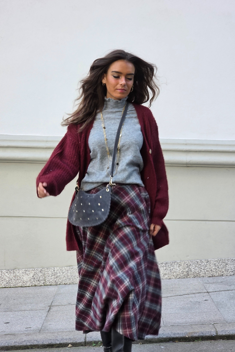 Chaqueta de punto Olivia granate