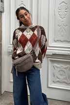 Jersey de rombos beige