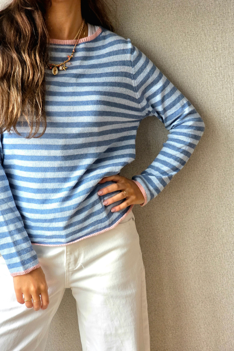 Jersey Sunset Rayas Azul Jean