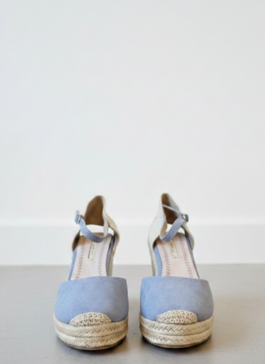 Alpargata Valenciana Media Cuña - Azul Claro