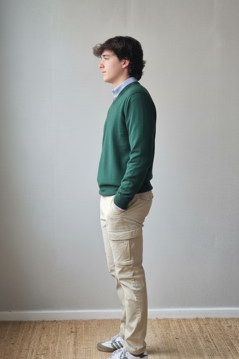 Pantalón cargo beige hombre