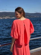 Blusa Manga Globo Coral