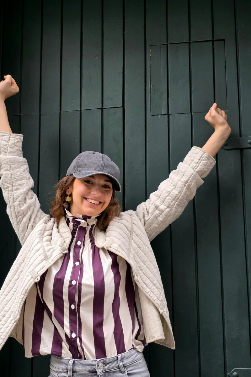 Chaqueta Acolchada de Nudos Beige