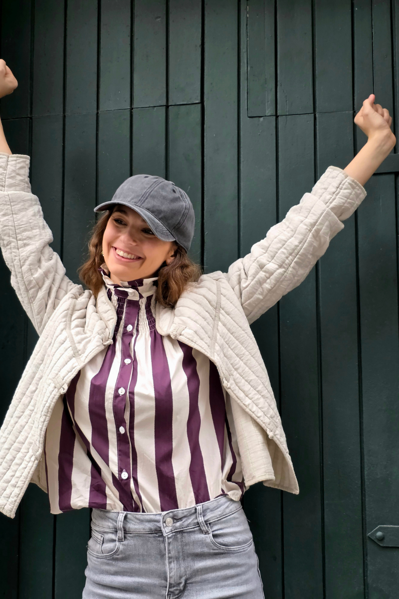 Chaqueta Acolchada de Nudos Beige