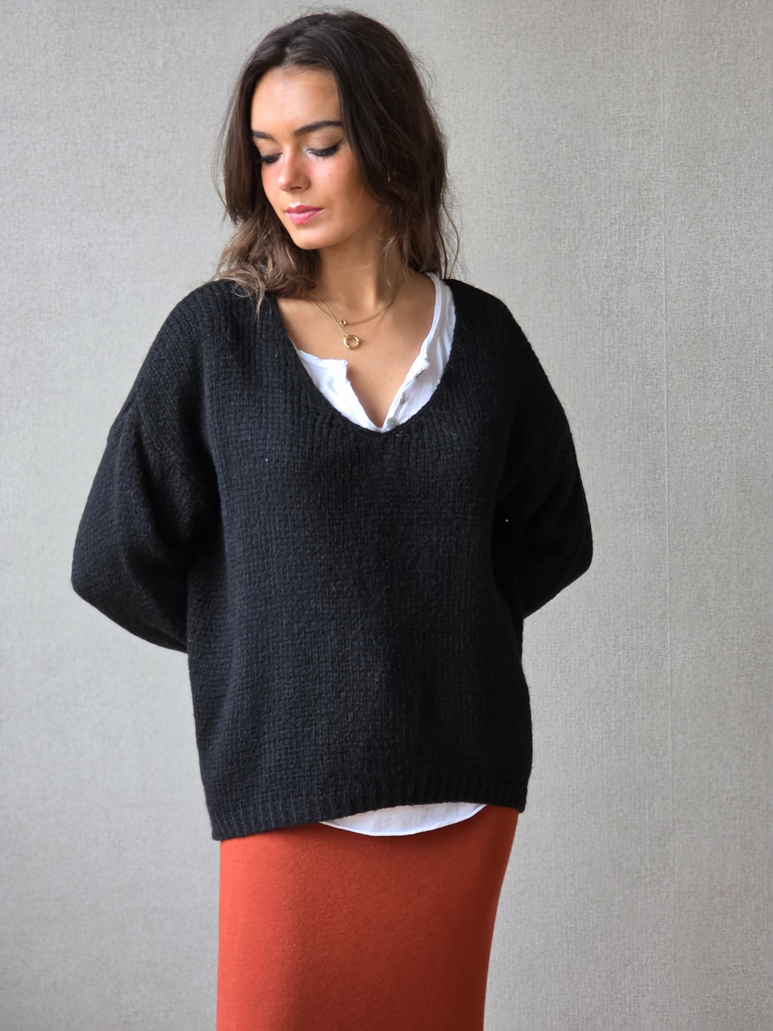 Jersey de punto grueso negro