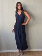 Vestido Asas Con Bolsillos Marino