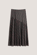 Falda larga con estampada verde botella