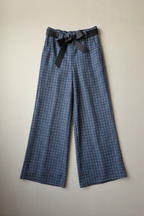 Pantalón palazzo cuadro pequeño azul