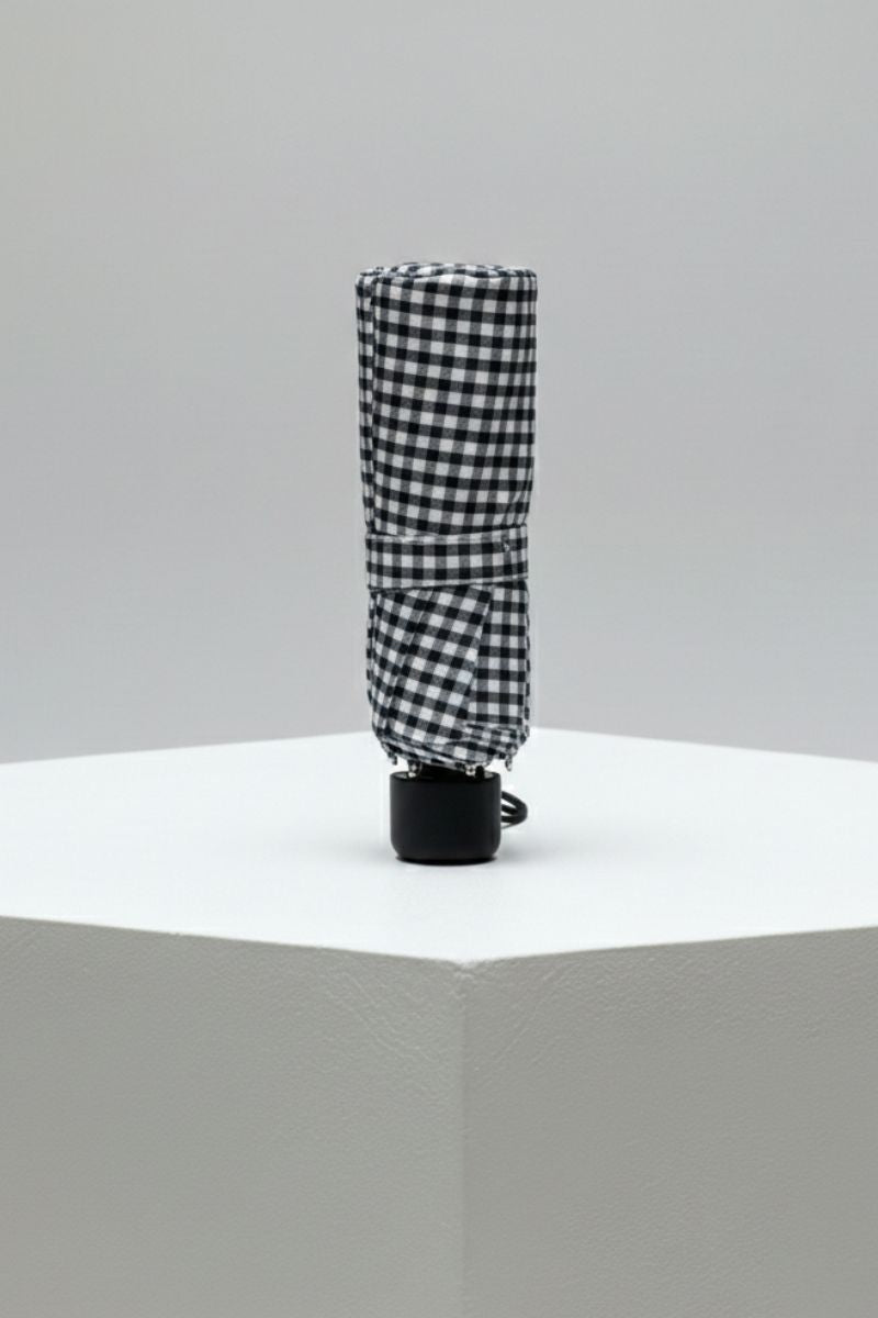 Paraguas vichy pequeño negro