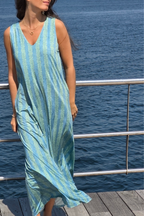 Vestido Elástico Ramos Verde bonito
