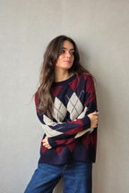 Jersey de rombos azul marino