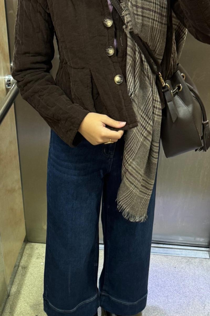 Chaqueta corta micropana marrón