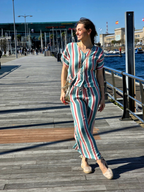 Pantalón de Rayas Verde Bonito