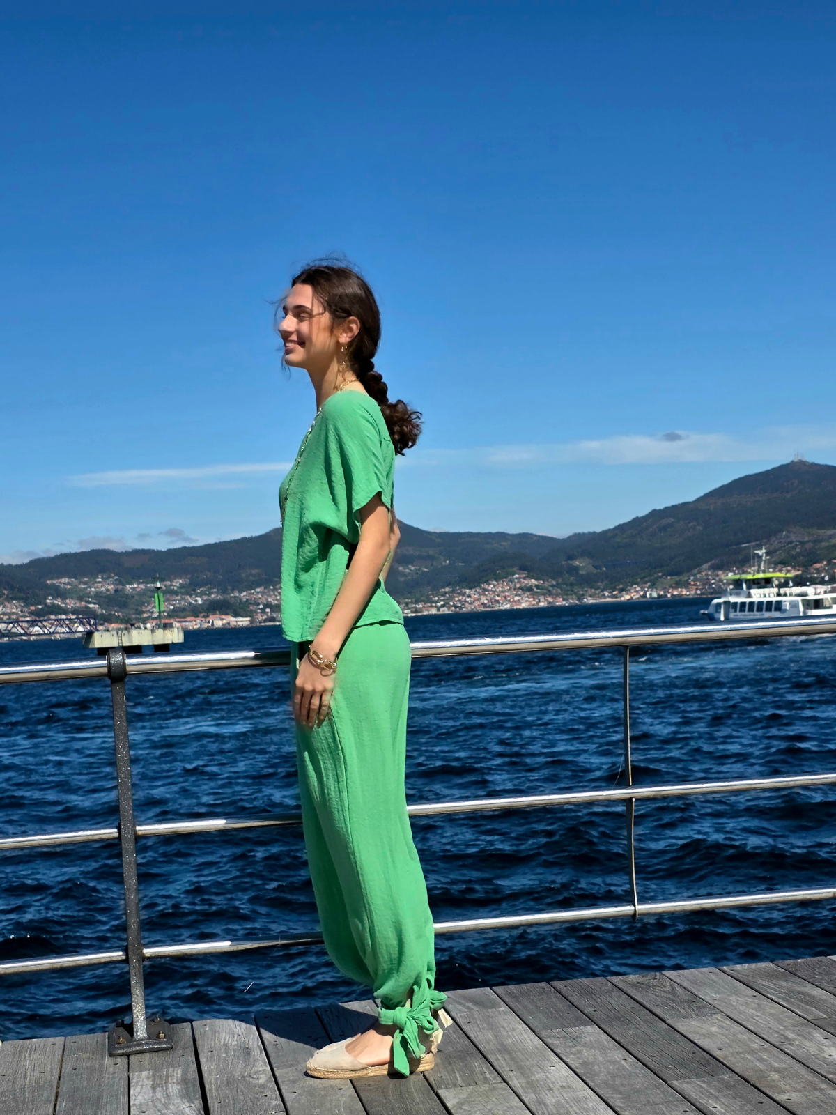 Pantalón Bombacho Lazos Verde