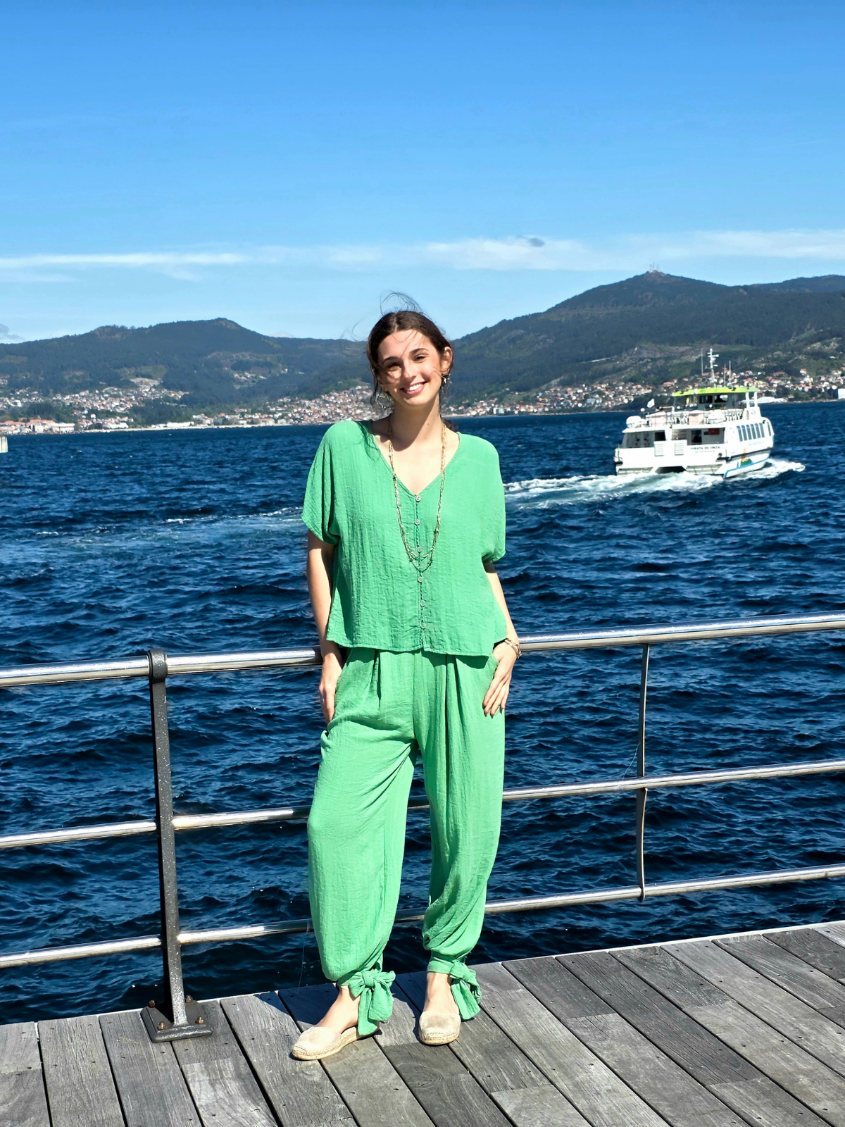 Pantalón Bombacho Lazos Verde