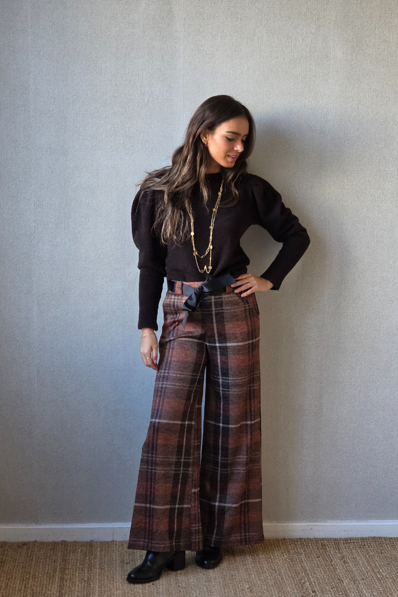 Pantalón de cuadros Belmonte teja