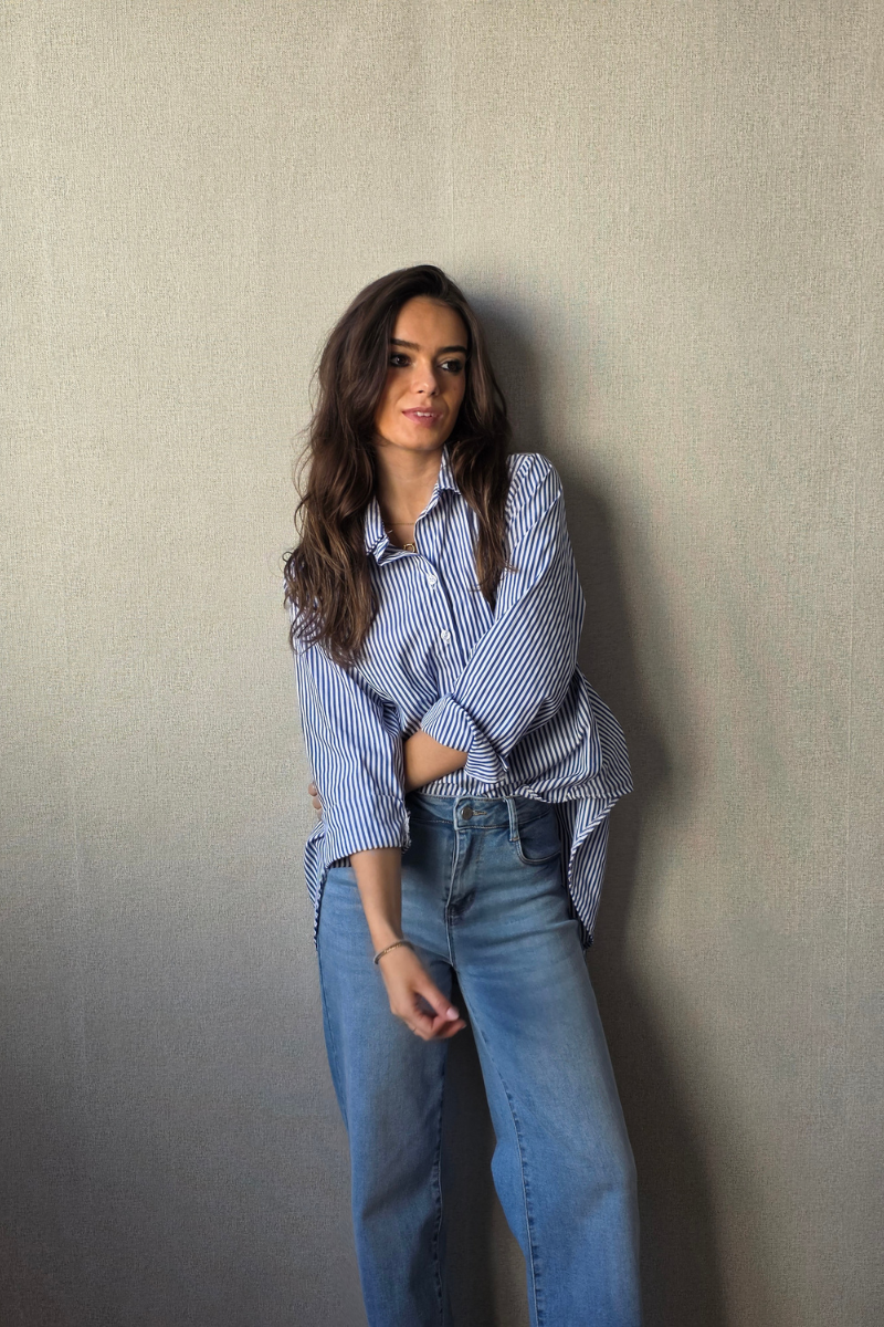 Camisa Rayas Azul Marino