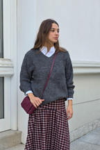 Jersey Olivia de punto con brillos gris oscuro