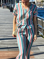 Pantalón de Rayas Verde Bonito