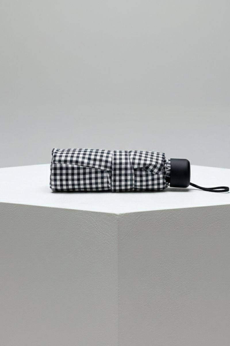 Paraguas vichy pequeño negro