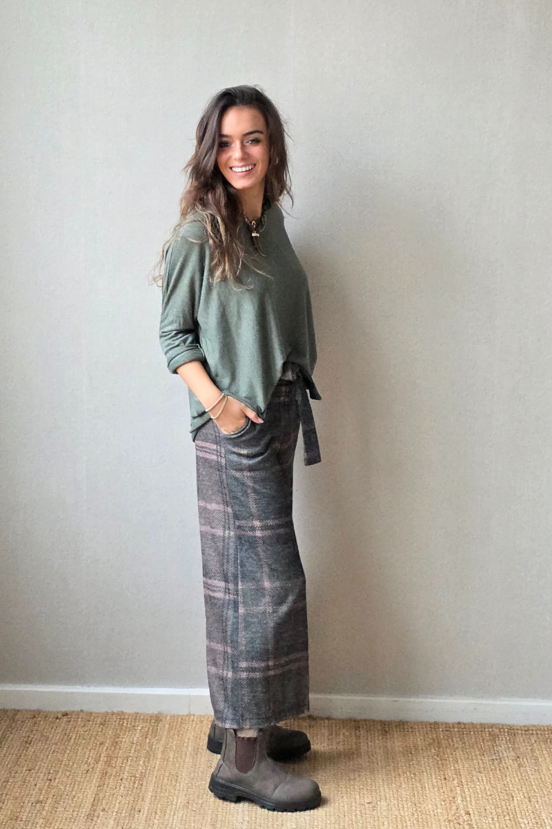 Pantalón de cuadros Cazorla verde militar