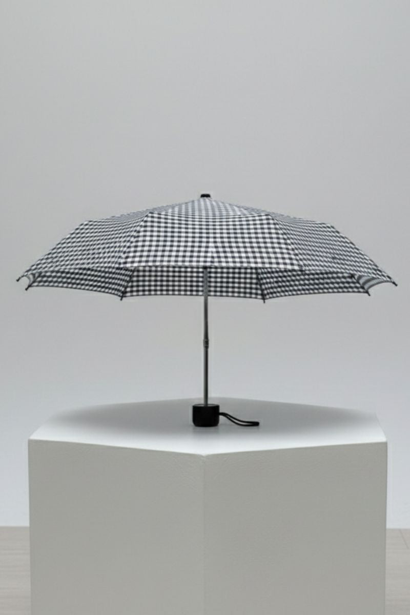 Paraguas vichy pequeño negro