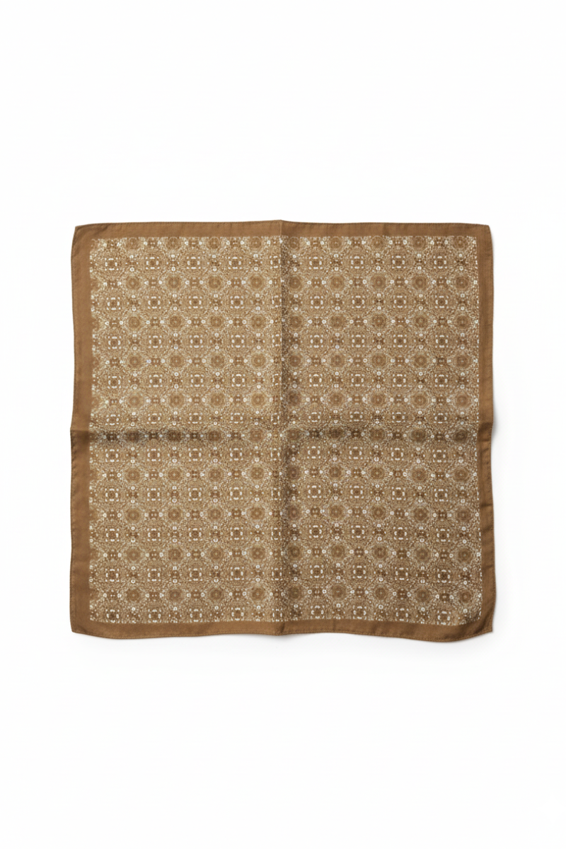 PAÑUELO ESTAMPADO CACHEMIR MOSTAZA