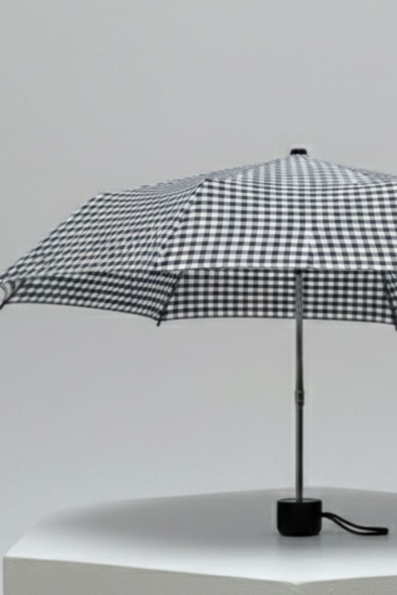 Paraguas vichy pequeño negro