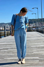 Pantalón Goma Jeans Claro