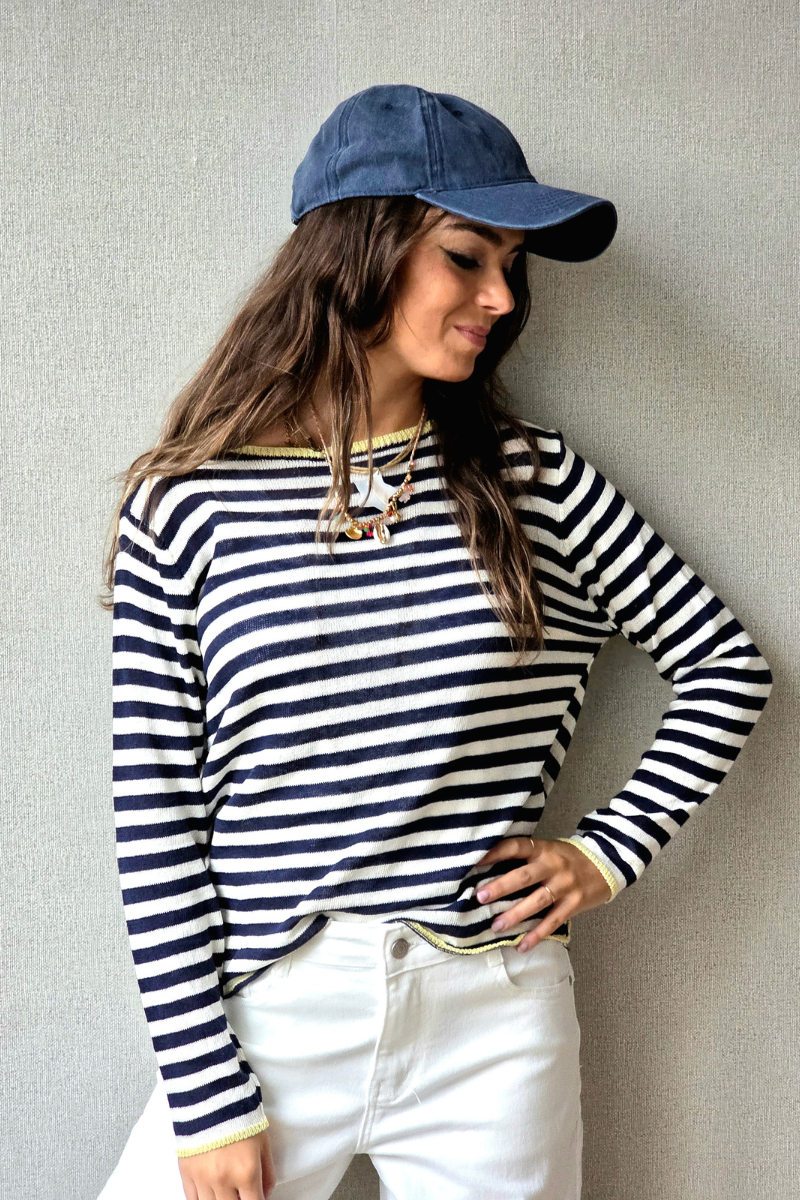 Jersey Sunset Rayas Azul Marino