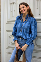 Camisa Rayas Azul Jean