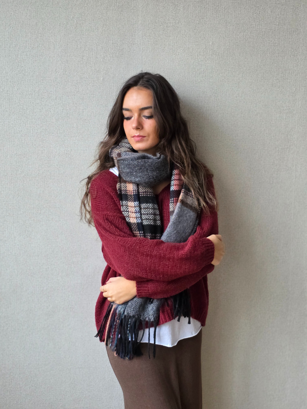 Jersey de punto grueso granate