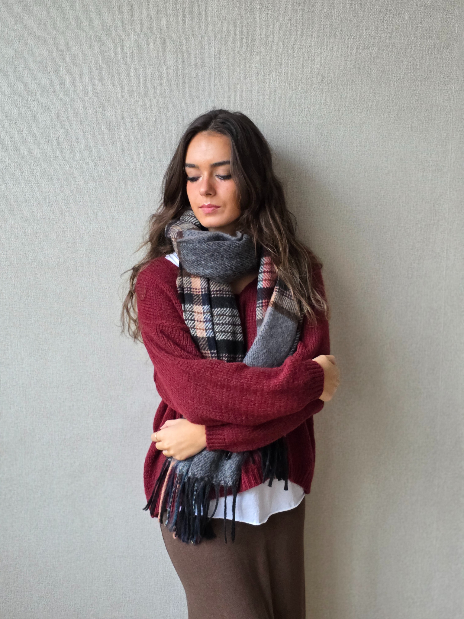 Jersey de punto grueso granate