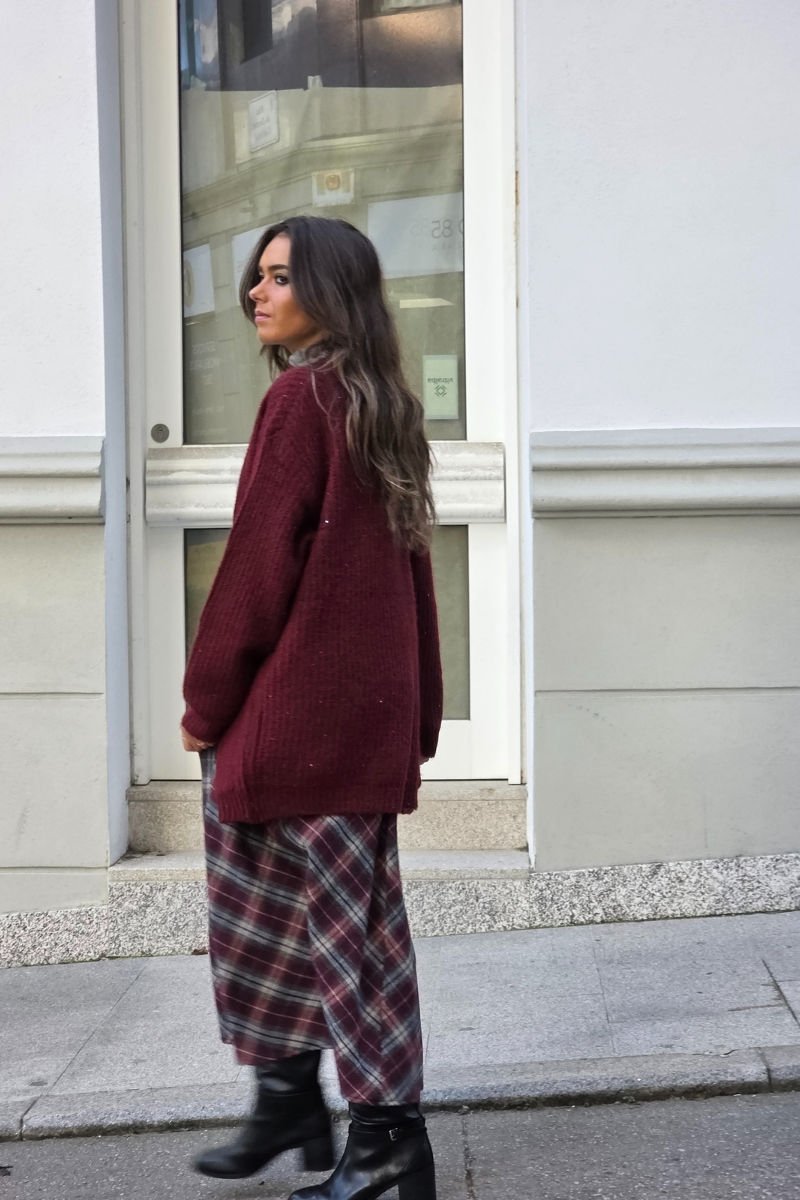 Chaqueta de punto Olivia granate