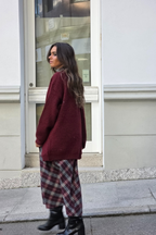 Chaqueta de punto Olivia granate